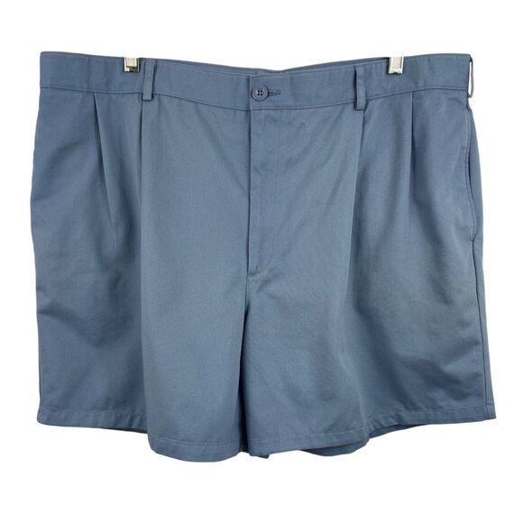 Lands' End Other - Lands End Mens Pleated Front Chino Shorts Size 42 Blue 100% Cotton Pockets